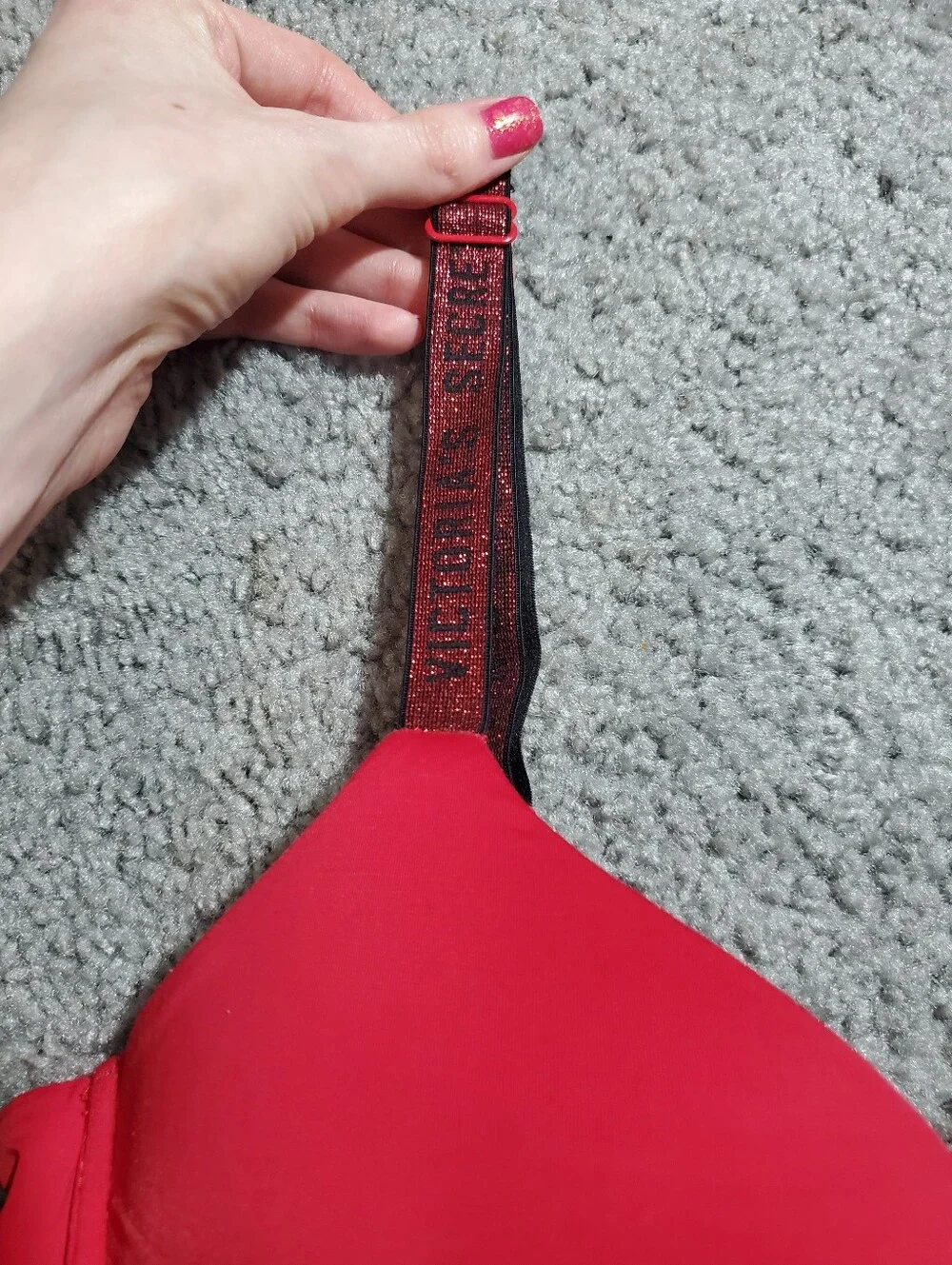 Victoria's Secret Pink Padded Underwire Bra with Glitter Straps
